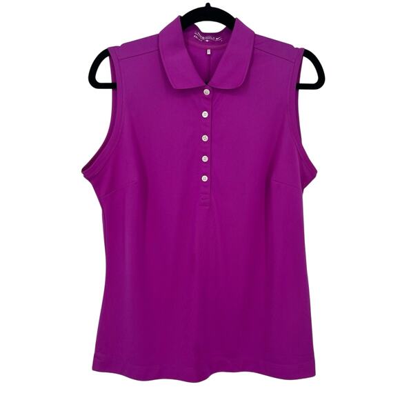 Nike Golf Tops - Nike Golf Sleeveless Polo, Magenta, L